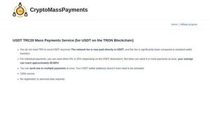 screenshot of Profitable affiliate program – CryptoMassPayments - http://usdtpaymnsqxivzvoj2cmepemxgsyu3dqspnq2pgcoxstk4w4wkagoad.onion/affiliate-program