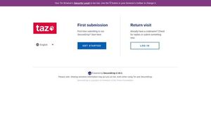 screenshot of Welcome | taz, die tageszeitung | SecureDrop - tazleakssvtc2lqrhkpvbzo6qwolcldzkzoexo7wombufd6a573bhlid.onion