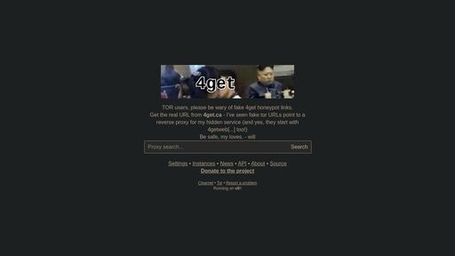 screenshot of 4get - 4getwebfrq5zr4sxugk6htxvawqehxtdgjrbcn2oslllcol2vepa23yd.onion