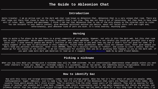 screenshot of Able Guide - bb6vtkifufiqprr2vr54sbofozxd4g63iy4d65gvayx3eyyhejkrljqd.onion