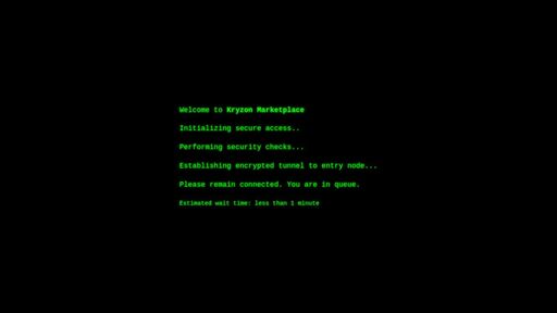 screenshot of Access Terminal - kryzon6n6fhi5tmfwgjywpw6jqacvtvrr37qcp4sszuc4ctybqbr46id.onion