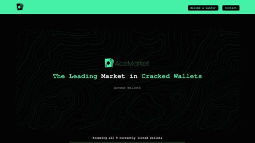 screenshot of AceMarket | The #1 Cracked Wallet Market - http://bitcoifv6zyu7mixxtkuumfbqglnq7mxgj77lqn2viqsgeumlycwm4id.onion