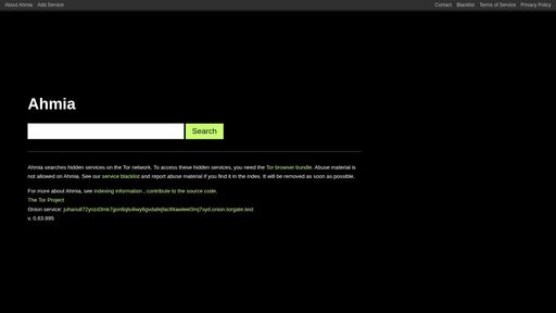 screenshot of Ahmia — Search Tor Hidden Services - ahmiafhiu3f4yzx33lkgqswe3gcyaw7b3qphj467cl7mm4nlu36xi4id.onion