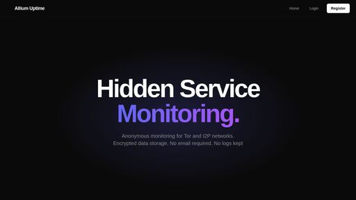 screenshot of Allium Uptime - uptimeq5rnratet3znu4xwpbcjrtyj2k5qulaiwjh76d6xcllt3mwyid.onion