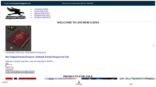 screenshot of ANCHOR GATES - ANCHOR GATES - mdzuovzic42i2lxkp6qu6hcchxgxylctbetfe6p7czjbo37ygzc35hyd.onion