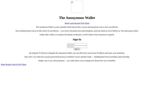 screenshot of Anonymous Wallet - http://walletfd72a423aguaaf2yuxef4teeryovnu3rbq7wb2bfoqz2hphoyd.onion