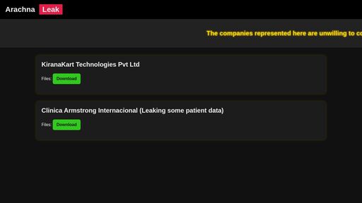 screenshot of Arachna Leak - ptyctpveqfevlukjw4hpdh6nb5oiemq6ek6tuuvxbtrfghvuutvscsid.onion