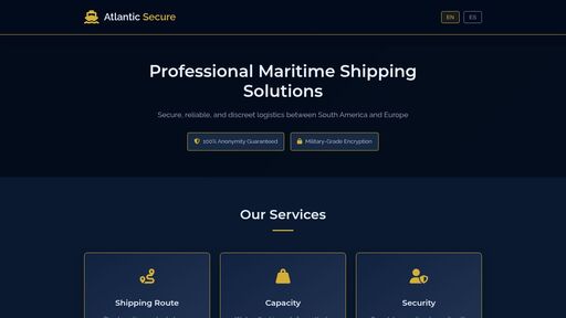 screenshot of Atlantic Secure Shipping | Professional Maritime Logistics - aragua64x4j27xttzfnzpeyxq6o2g5qgdxhyin6ikqrg2jk5yl746iad.onion