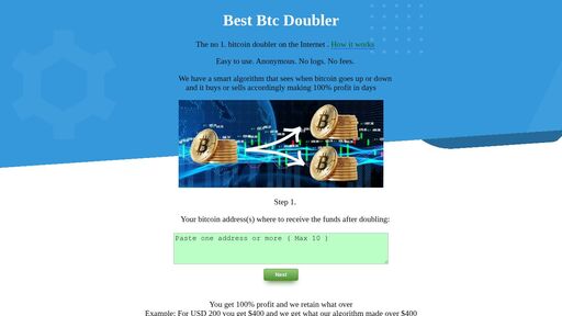 screenshot of Best Btc Doubler - http://btcdou5ipdmzh2qvn76az5pt6j6gn5mhwtfgb2tsa3hscmbqkdetrgqd.onion