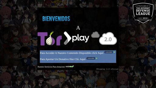 screenshot of Bienvenidos a Torplay 2.0 - xkkzlmfexspu4pppuvbbzdolrk7hmintqq4kf5kznvecykpi3ub4ppid.onion