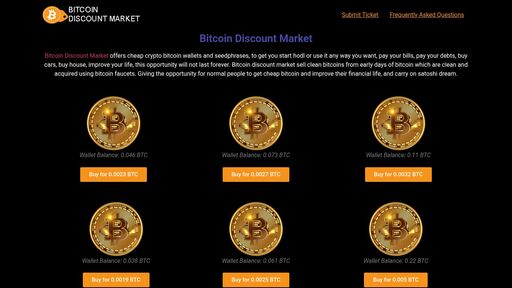 screenshot of Bitcoin Discount Market - d7tk2l5vopdgqq3xcjdsnhj44fgqmx5isxoybqkn2b2jmvefvrmcduid.onion