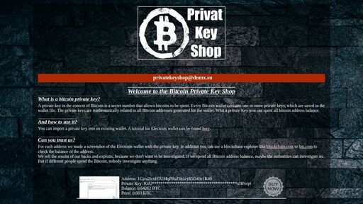 screenshot of Bitcoin Private Key Shop - iqosv7ozbt23jfbv22annsw6bqsvcjncmpmqtbfjy6d5s4e66qku3sad.onion
