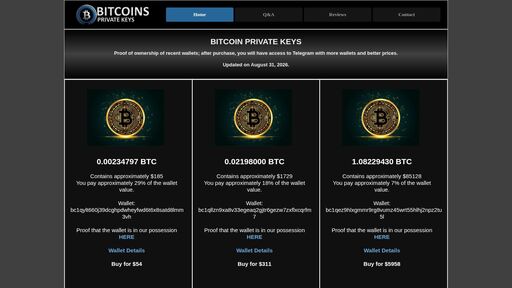 screenshot of Bitcoin Private Keys - Homepage - 5mhx66eyhuvs6yz6wolw6ijnnhx2xnzovsn35nng3qb5u7zn7ho4tsad.onion