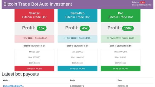 screenshot of Bitcoin Trade bot full automatic - x5o5og5a6fcxbknpoo2wnktaz3tfva3bktdn6wyqwfm4vdbqdwydiiyd.onion