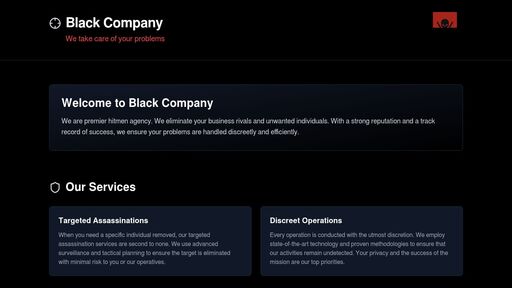 screenshot of Black Company Onion Site Build - http://xpkd335oc3q5yerplfehd3zu5zmdp56s2i7o6i2onts4wamdi4zdpzad.onion