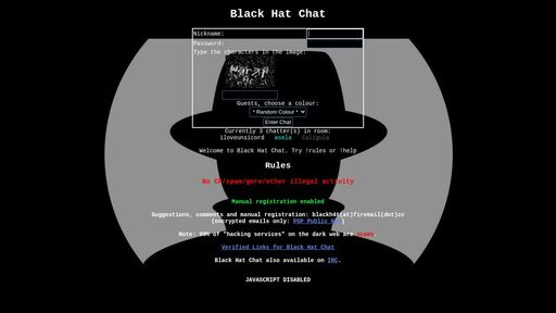screenshot of Black Hat Chat - blkh4ylofapg42tj6ht565klld5i42dhjtysvsnnswte4xt4uvnfj5qd.onion