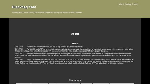 screenshot of Blackflag fleet - http://blackflag774dd6puqjyx4iv3he74owovoyzgbx6ggt5eebs7rdn3xid.onion