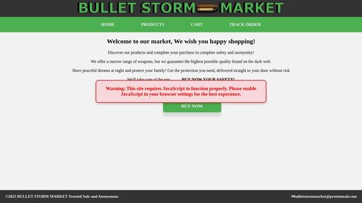 screenshot of BULLET STORM MARKET - gngszufkqixla7gjyfsux4gsvwzwxkehxfaugcqdc7764sljlrkj2byd.onion