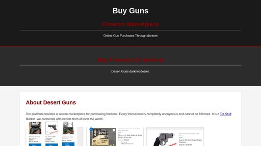 screenshot of Buy Guns - marketplaces - zjbmxapinou7heastipbg5bczloadhpt36yrcq3gnmf3umfke26kb2id.onion