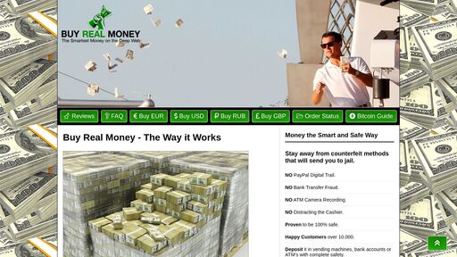 screenshot of Buy Real Money | The Way - http://hqdbc6kntwwcpmxzqjgbq2jlywin3jwdtjwlcbdkkqzn73q6njd6gkqd.onion/bitcoin_guide