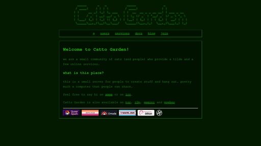 screenshot of catto.garden - home - catto25hc24rvoenvzijvmq5fmmtuxb5lmbyhlaoiadwx7wivsx5nyqd.onion