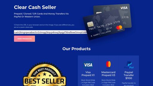 screenshot of Clear Cash Seller - http://cash26mgrqwoabxe3cr2ctmqg2kiqcp4inxq2kpgyl7klndfewe5mvqd.onion