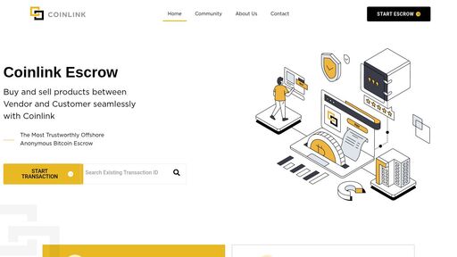 screenshot of Coinlink Escrow – #1 Trusted TOR Escrow - http://coinlnknz75lzw64rv6tzkbznkjbwxmwnfcbmwrmbf2hcyxhkzy6mtad.onion
