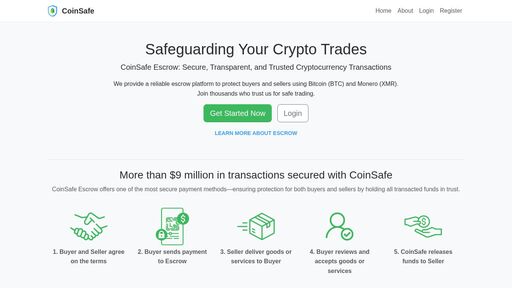 screenshot of What is Escrow? - CoinSafe Escrow - http://coinsafev6ohw2tpbtxaeoxhfj3hhxkmt3er2upkkfndotyagtutybad.onion/what-is-escrow