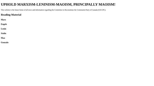screenshot of Committee to Reconstitute the Communist Party of Canada - http://c2rna5uo655qyr54bzsdaong5s5f363kvxlti45poan7ibvbrl5wg4yd.onion