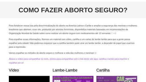 screenshot of Como Fazer Aborto Seguro – Como Fazer Aborto Seguro - http://tuaxrt4o7wrybmgqvu4kleocogfhiwlv5xdcnyhvq4fefdvea6eb75qd.onion