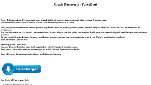screenshot of Crack Password - ForceBrut - 5ruy3lvw3wl3py4igirphsqnvpyxwkzcmsykaouryef7ooty3xk4nmqd.onion