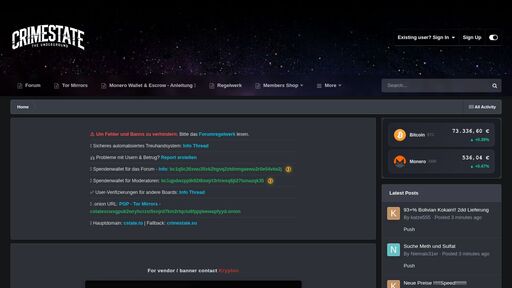 screenshot of CrimeState Forum - cstategzwkgaa3gltxg6hyyuroypcuutiobiadfxo6aeiaanemirdeqd.onion
