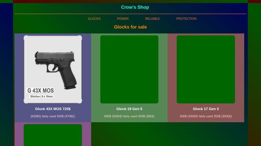 screenshot of Crow's Shop - hngxorbnlxzknosd2rtfbfbi2neff4aquo4tbprgvzki7qd4ezvassad.onion