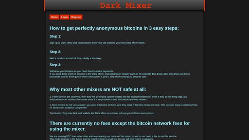 screenshot of Dark Mixer anonymous bitcoin mixer - http://y22arit74fqnnc2pbieq3wqqvkfub6gnlegx3cl6thclos4f7ya7rvad.onion