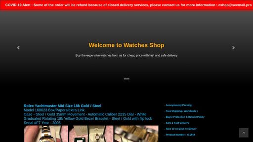 screenshot of Dark Web Watches | Stolen watches for sale - http://3ot6r4l7vtgtppiotpccpm7mdfxc4o23gadj3xvxzu5eu2z47kmjtead.onion