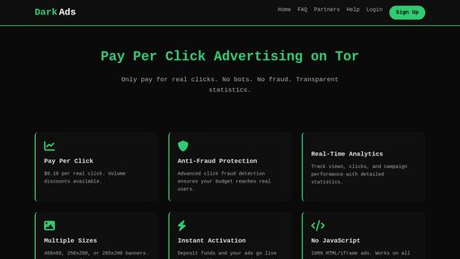 screenshot of DarkAds - Tor Banner Advertising Network - querwqh7vdw5zx3wrlgzqxz5hg5ccro252x364hoiq6vi77ruc22jxqd.onion