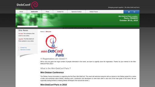 screenshot of DebConf - http://exid5ottpil6hacodg4bfo73ks2wqu522gqsggdslvkjm6ikfbqs46ad.onion