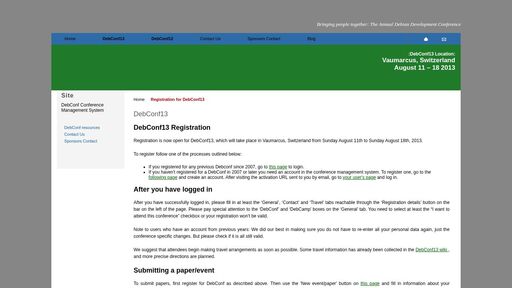 screenshot of DebConf Conference Management System - http://ej2mxfuqifpvgnczbfejhegy5z664ojfmr4feyveomtglkccrzn67yad.onion