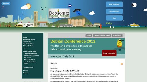 screenshot of DebConf12 - Video - http://nkrn33kekot25j2wh52k3xmfewip4tha6s6es4ivdy4n6ruogrhd47qd.onion/video.xhtml