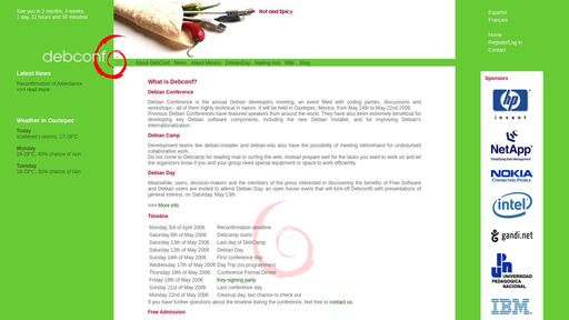 screenshot of DebConf6 - Hot and Spicy - http://cunu7dhfzpelt7cxlidw2zcjfe5b65dvsdquf562w5xiraxaqxn4mtid.onion/venue/customs/index.html