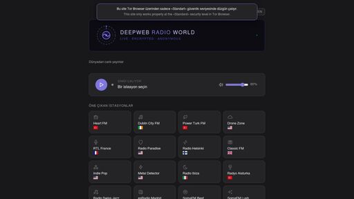 screenshot of Deepweb Radio World - http://jd4ortz3vdjllldvzowsuwxmafjwcasvnrw3ehql3e66azaqpkpvquid.onion