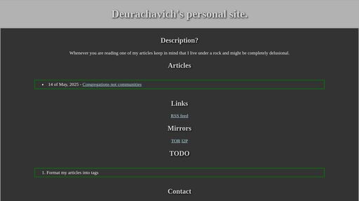 screenshot of Deurachavich - Home Page - muzbw3zyg2mxnrqtals2jp43z6l6hzlxsjyaflkzjlhpumjrvcjjpiid.onion