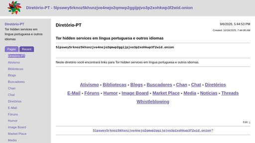 screenshot of Diretório-PT - http://5lpswey5rknoz5khsnzjve4nejo2qmwp2ggijpjvo3p2xohkwp3f2wid.onion