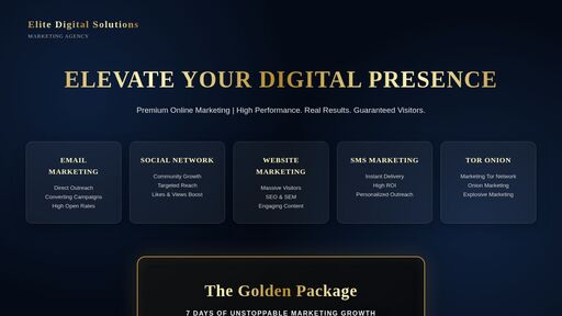 screenshot of Elite Digital Solutions - Marketing Agency - 3w577ut6a2acquwltdd53eyto5wuw6mbmp2cygncc34ivvpmcs4egzad.onion