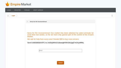 screenshot of Empire Market - http://3milyourgbtaplvefj5rupx4bvbzfjskgfy5makxsxsaimlghdioffad.onion