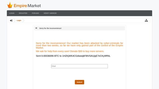 screenshot of Empire Market - http://rllog7woksqyzwv2vzoworfyjd4odgrtmpzrzjcljwdsjlebp2tgijid.onion