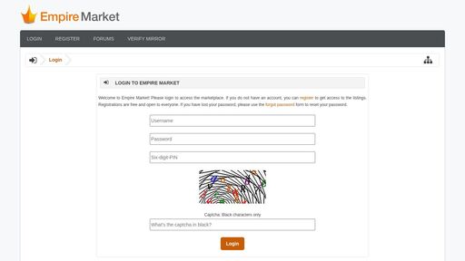 screenshot of Empire Market - owa46t2kzv3r5ohwb7ytbzht3i2tcpz5zvgyhzt4dsoncglqzkxnv3id.onion