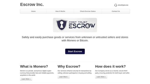 screenshot of Escrow Inc. — Most Trusted Tor Escrow - http://escrowazqyoropn2w6liwjcsgragp7zemej5463hygo7kzpzpeu4rjqd.onion/support.php