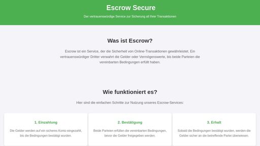 screenshot of Escrow – Sichern Sie Ihre Transaktionen - http://wsft6ao6eh2erdxufjr65z4idvqllulenrz6ocqhvtwjeret7kt5wtad.onion