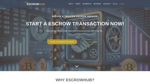screenshot of EscrowHub - Secure & Trusted Cryptocurrency Escrow Service 🤝 - escrowhadxj665ode76ijlsnzwj3avxim4hsar4bxjijaittcozrkead.onion